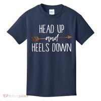 Head Up And Heels Down Shirts Horse Lovers Kids T-Shirt thumb 0