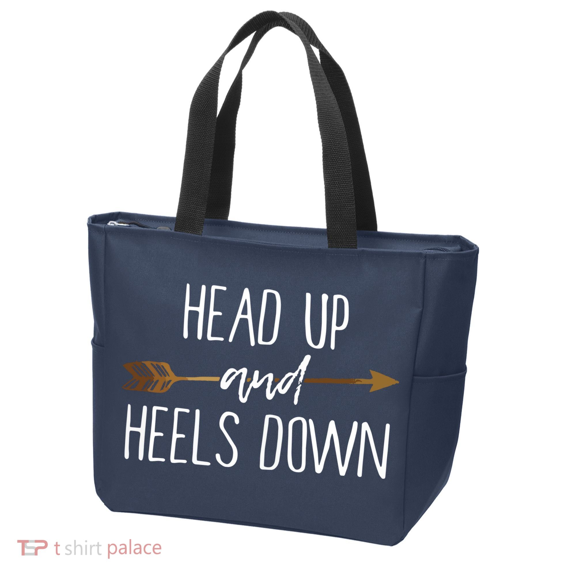 Head Up And Heels Down Shirts Horse Lovers Tote Bag