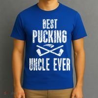 Hockey Uncle Best Pucking Uncle Ever Hockey Fan Cool Gift T-Shirt thumb 3