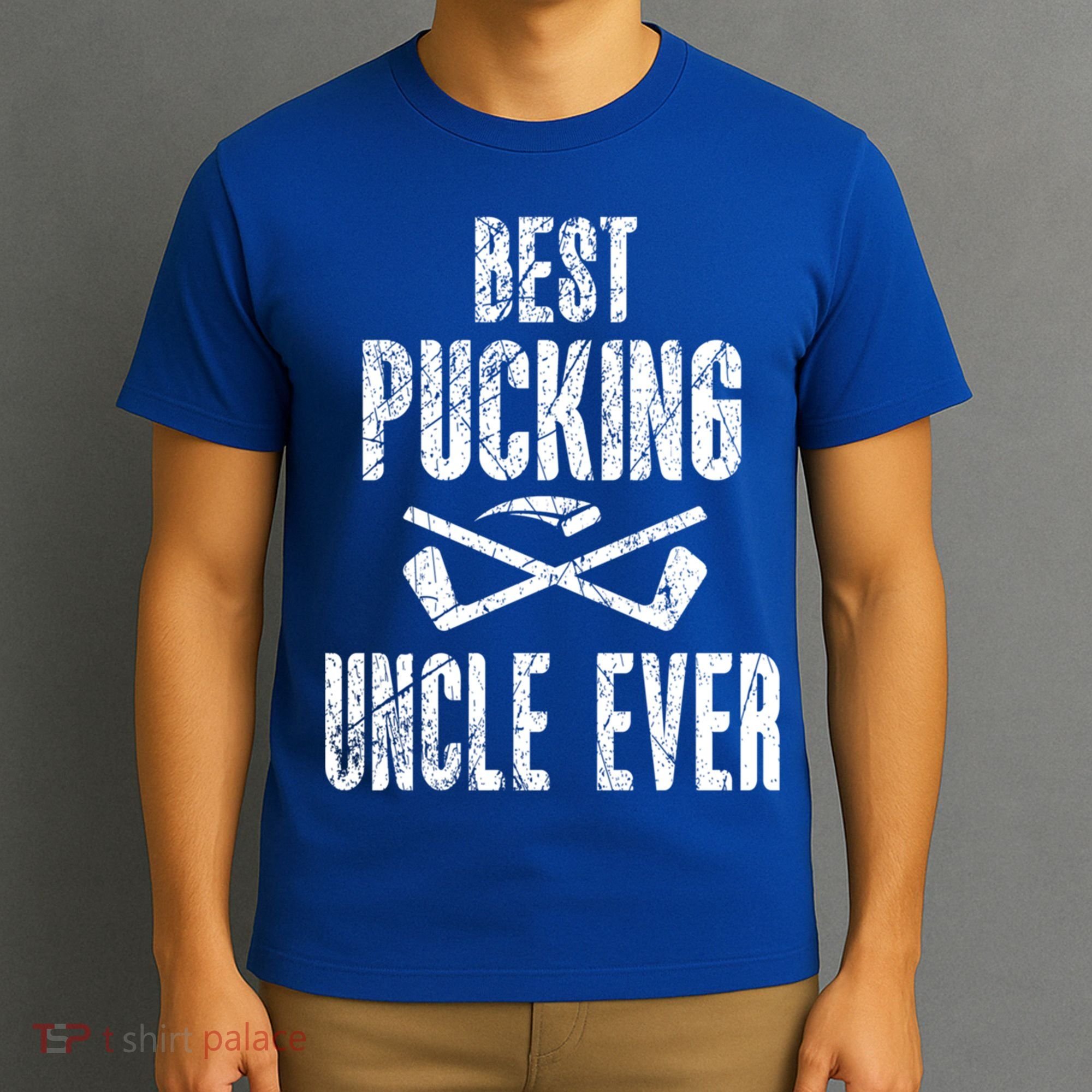 Hockey Uncle Best Pucking Uncle Ever Hockey Fan Cool Gift T-Shirt