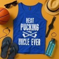 Hockey Uncle Best Pucking Uncle Ever Hockey Fan Cool Gift Tank Top thumb 4