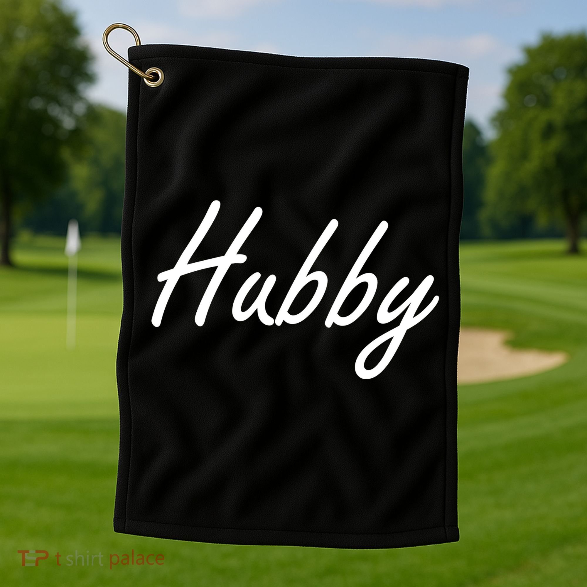 Hubby Funny Couples Golf Towel