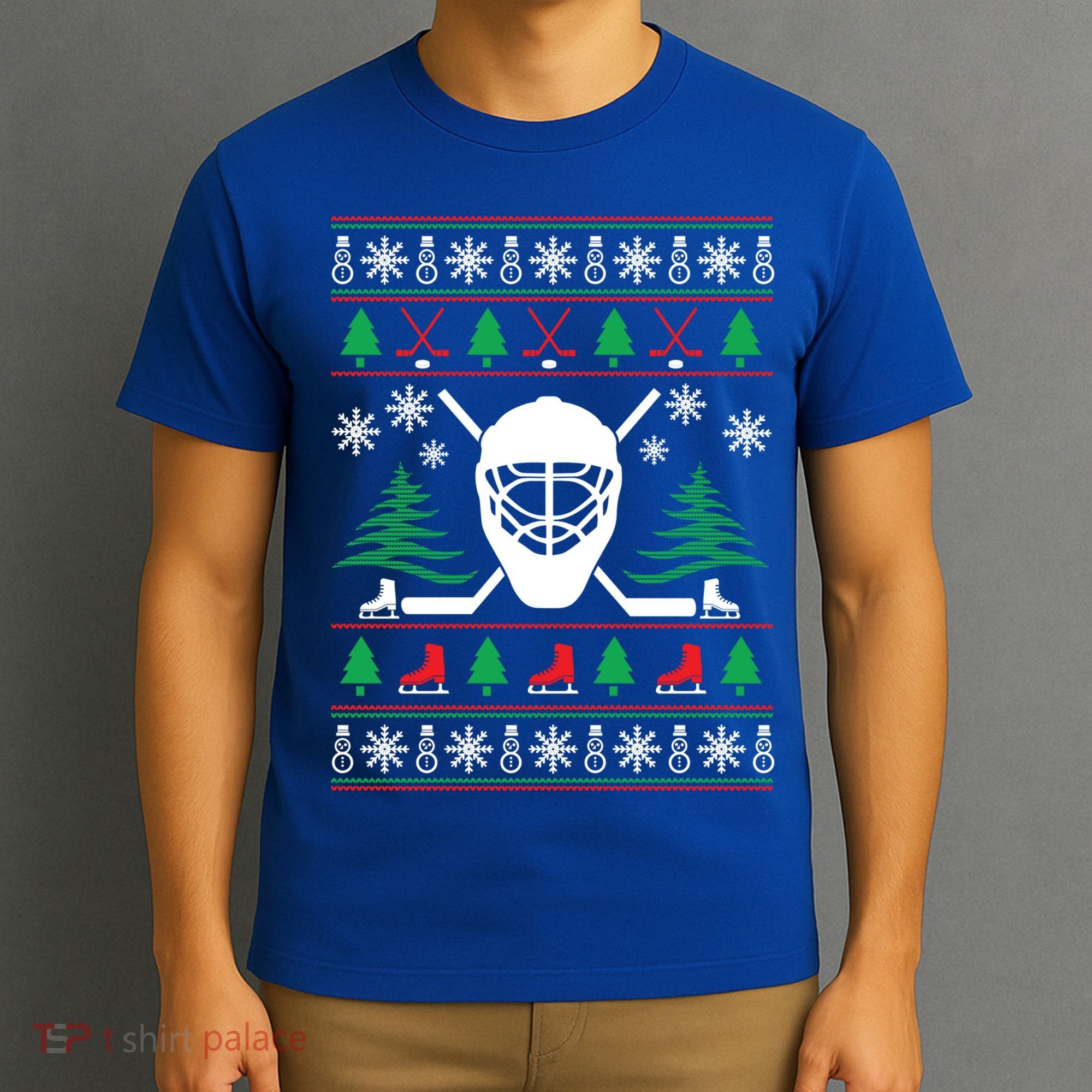 Hockey Ugly Christmas Sweater Funny Hockey Cute Gift T-Shirt