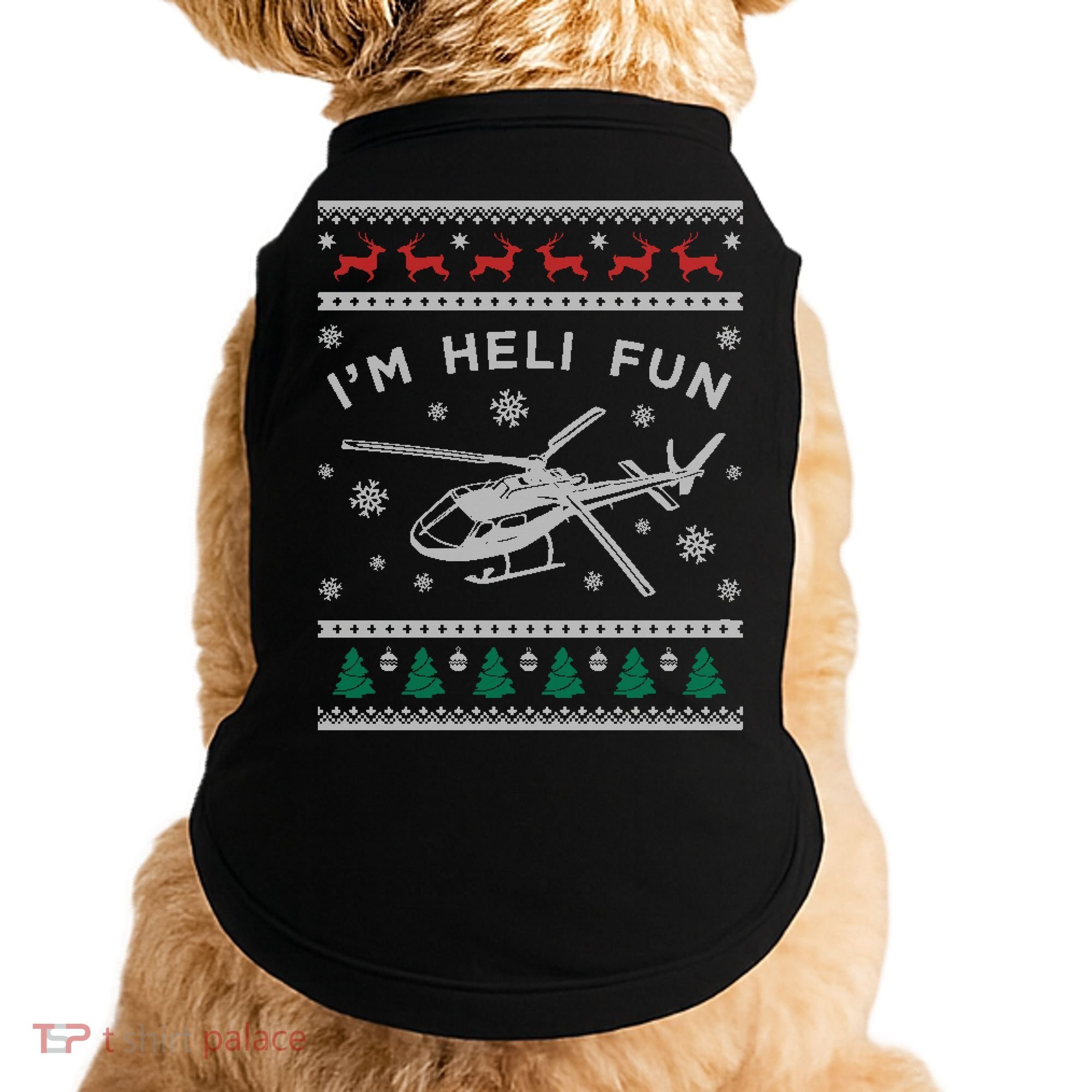Helicopter Ugly Christmas Great Gift Fun Xmas Heli Gift Doggie Tank