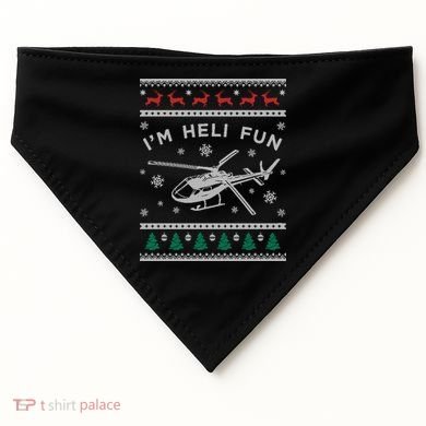 Helicopter Ugly Christmas Great Gift Fun Xmas Heli Gift USA-Made Doggie Bandana