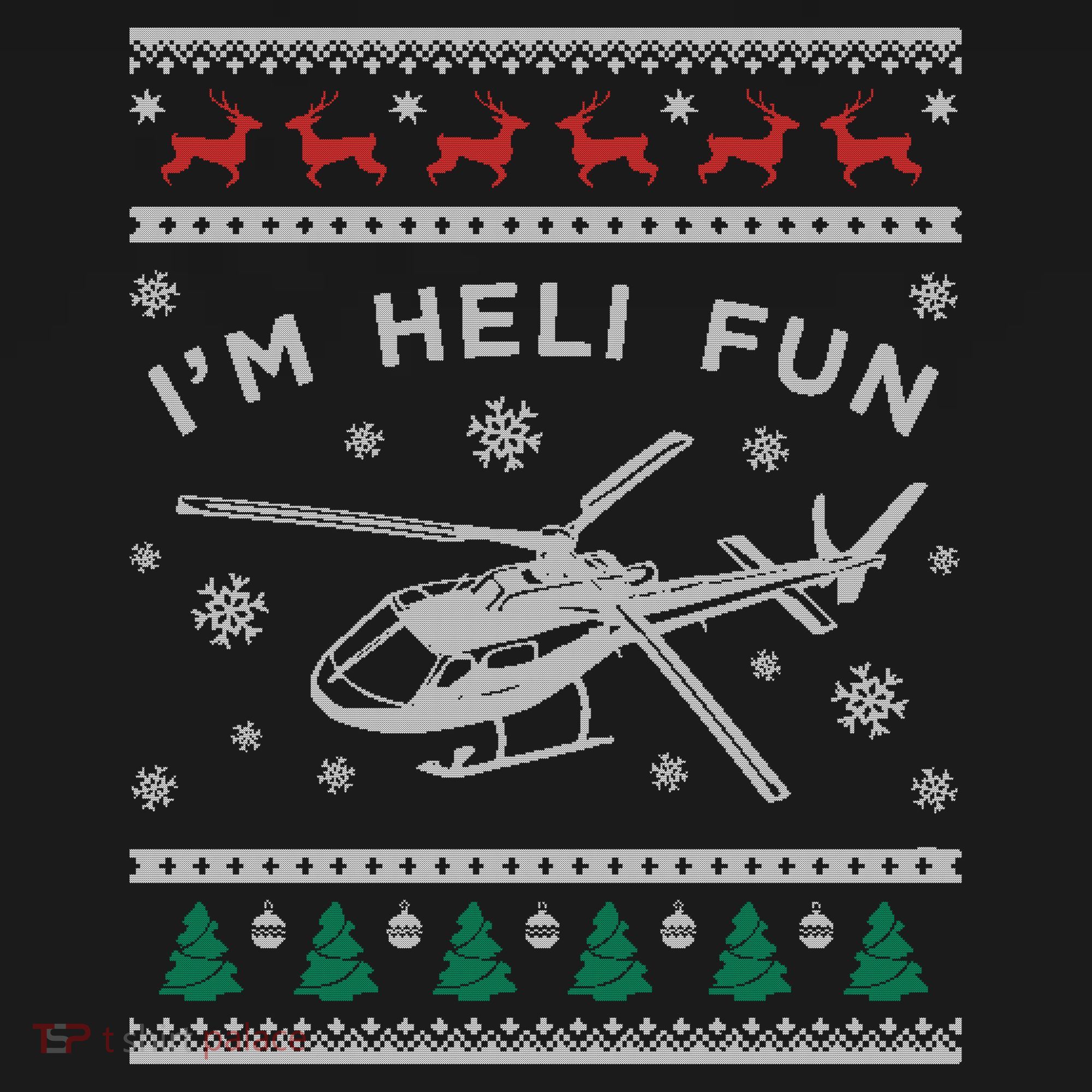 Helicopter Ugly Christmas Great Gift Fun Xmas Heli Gift USA-Made Doggie Bandana