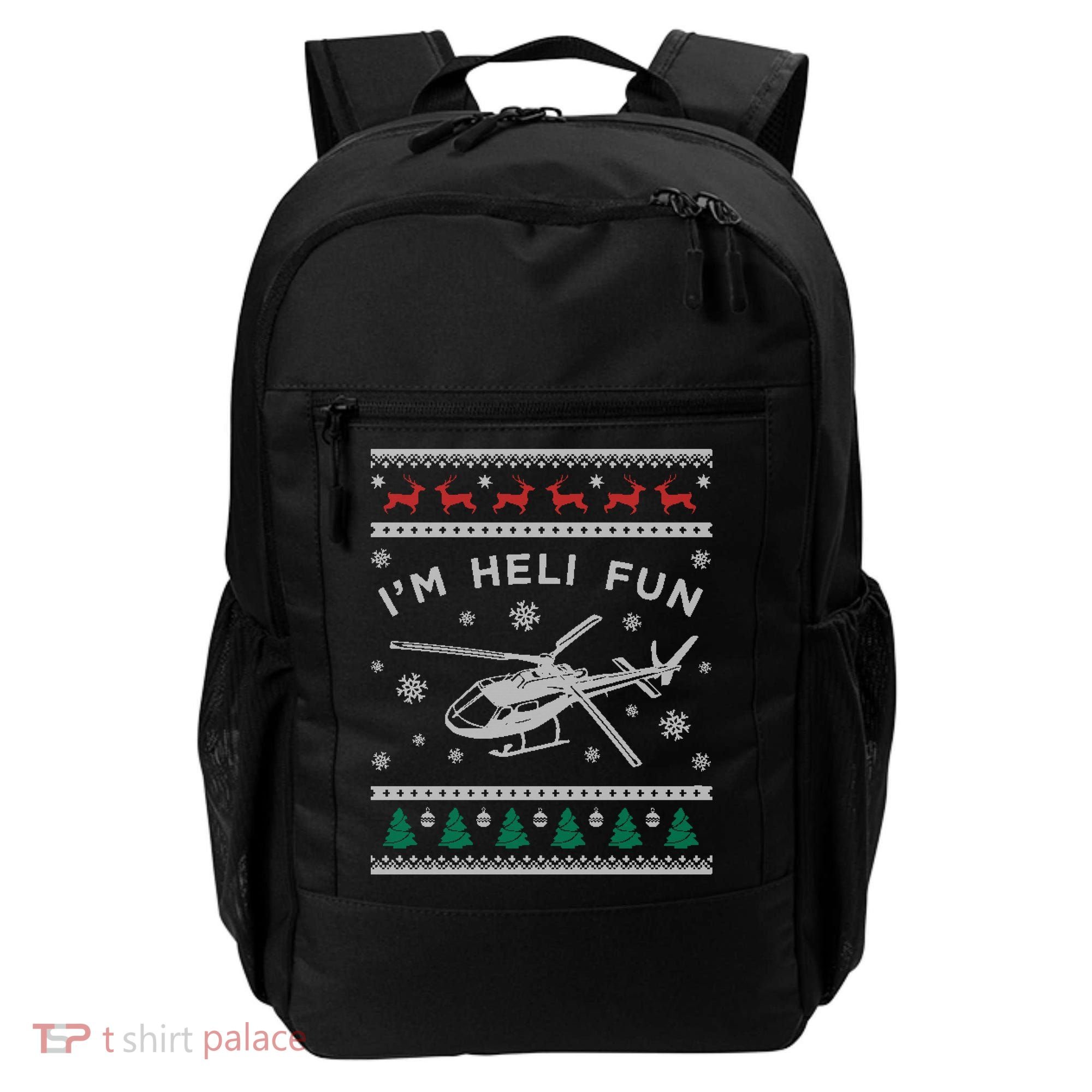 Helicopter Ugly Christmas Great Gift Fun Xmas Heli Gift Backpack