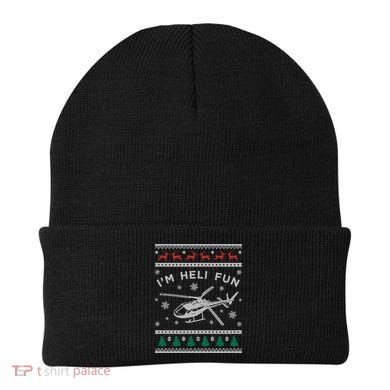 Helicopter Ugly Christmas Great Gift Fun Xmas Heli Gift Beanie
