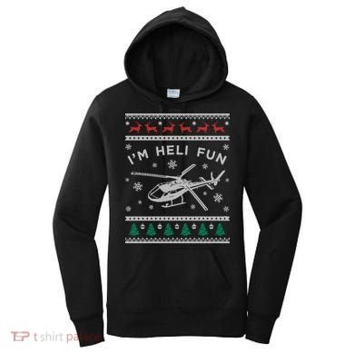 Helicopter Ugly Christmas Great Gift Fun Xmas Heli Gift Women's Hoodie