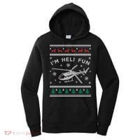 Helicopter Ugly Christmas Great Gift Fun Xmas Heli Gift Women's Hoodie thumb 0