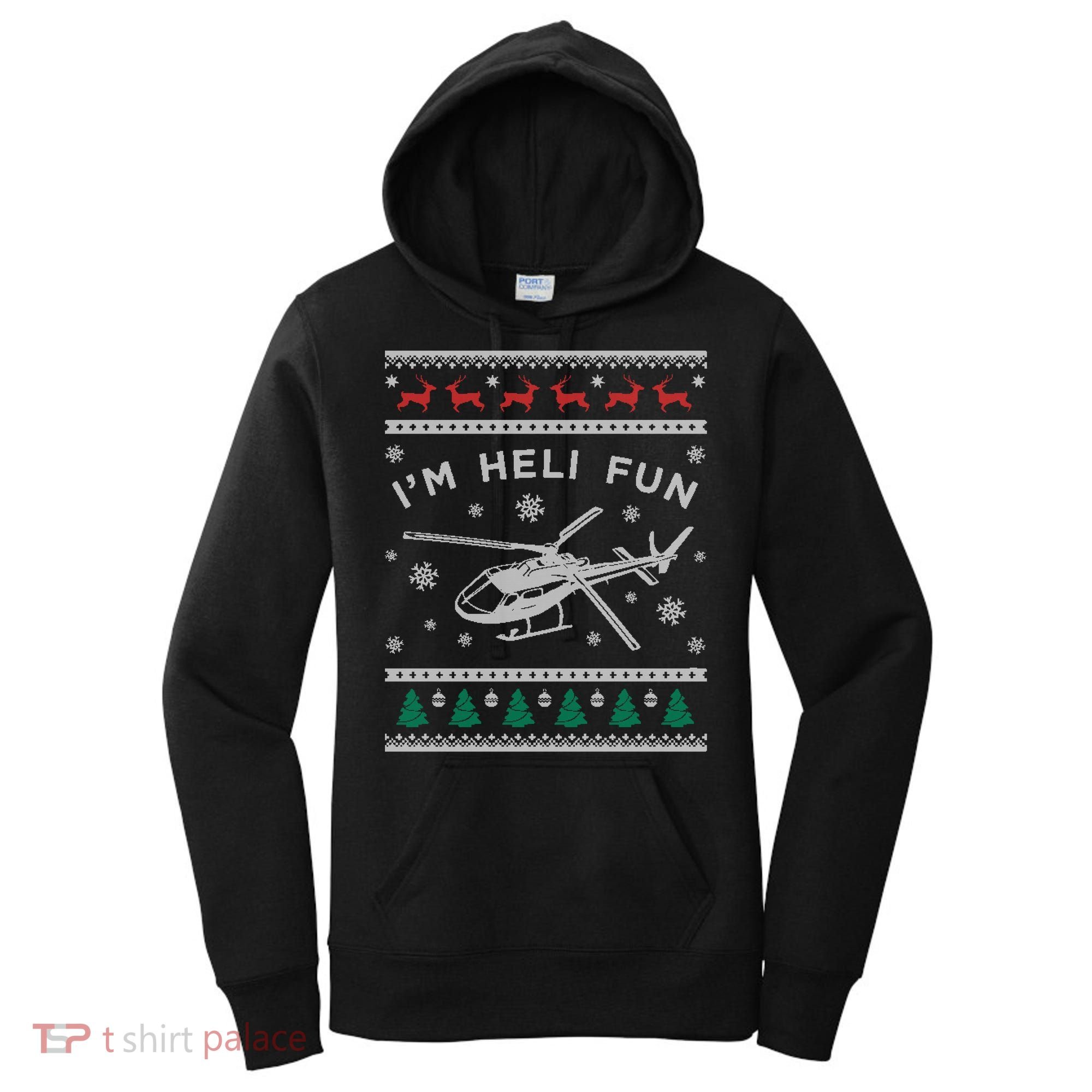 Helicopter Ugly Christmas Great Gift Fun Xmas Heli Gift Women's Hoodie