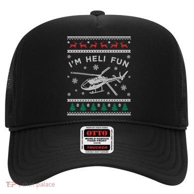 Helicopter Ugly Christmas Great Gift Fun Xmas Heli Gift Hat