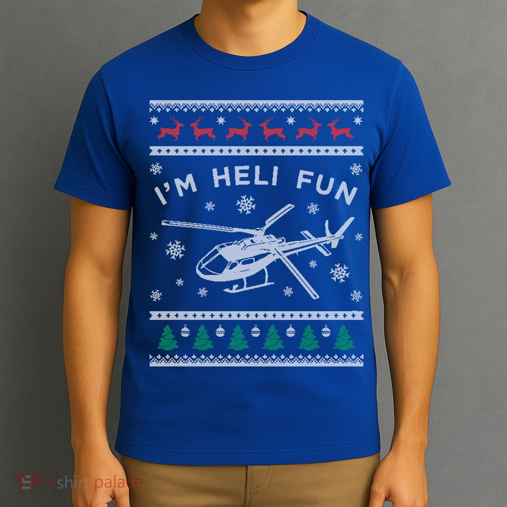 Helicopter Ugly Christmas Great Gift Fun Xmas Heli Gift T-Shirt