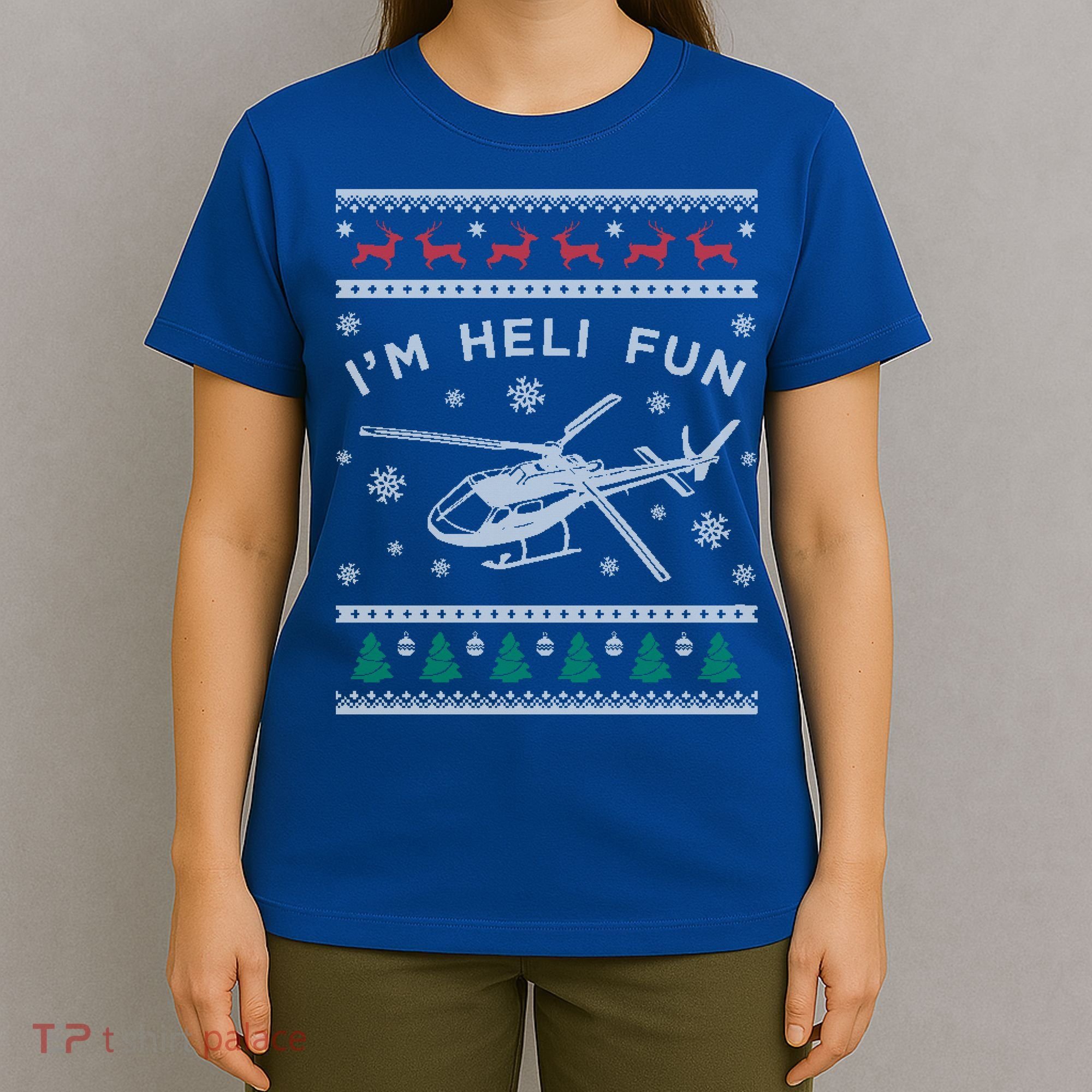 Helicopter Ugly Christmas Great Gift Fun Xmas Heli Gift T-Shirt