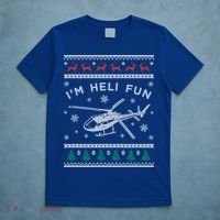 Helicopter Ugly Christmas Great Gift Fun Xmas Heli Gift T-Shirt thumb 5