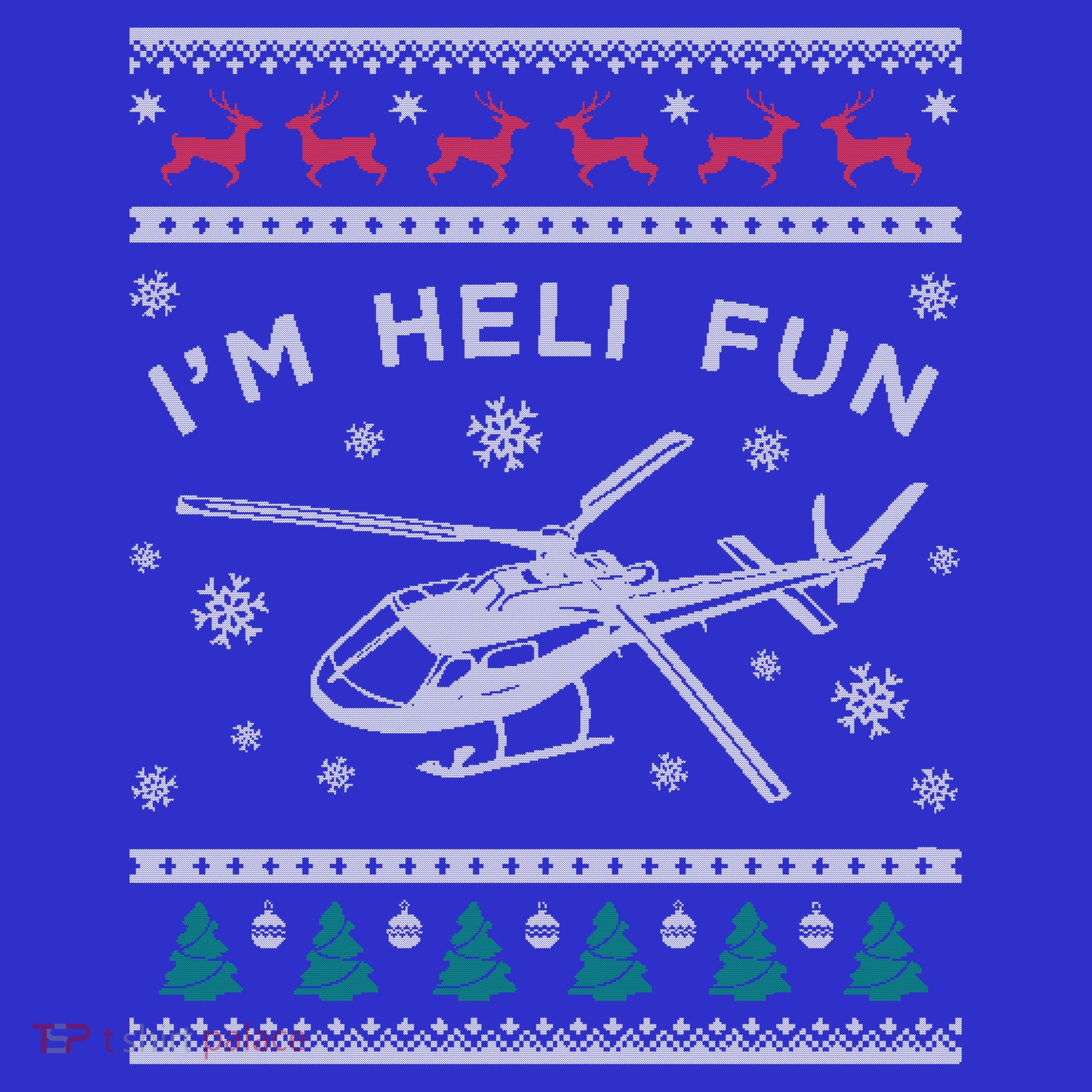 Helicopter Ugly Christmas Great Gift Fun Xmas Heli Gift T-Shirt
