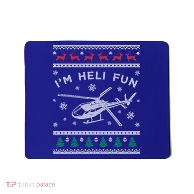 Helicopter Ugly Christmas Great Gift Fun Xmas Heli Gift Mousepad