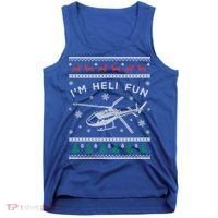Helicopter Ugly Christmas Great Gift Fun Xmas Heli Gift Tank Top thumb 0