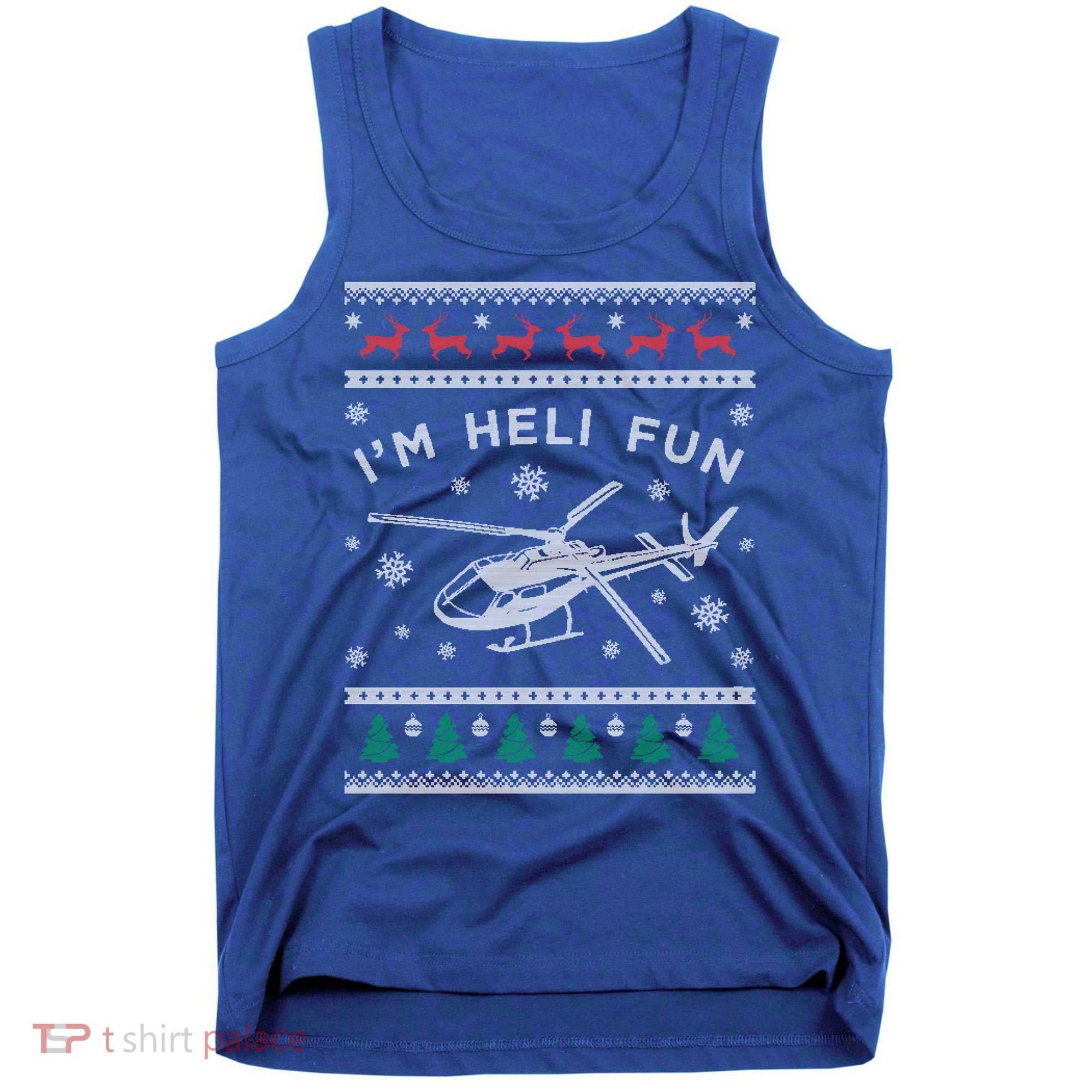 Helicopter Ugly Christmas Great Gift Fun Xmas Heli Gift Tank Top