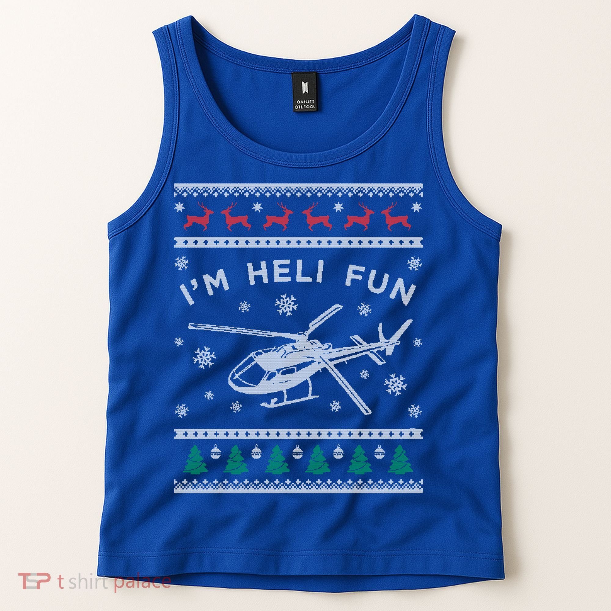 Helicopter Ugly Christmas Great Gift Fun Xmas Heli Gift Tank Top
