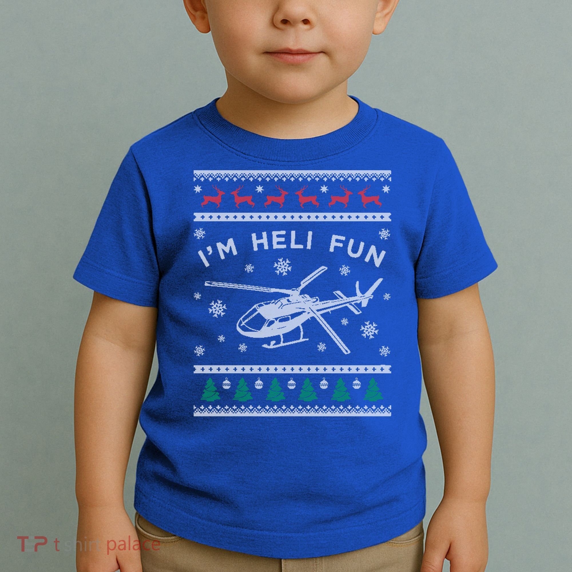 Helicopter Ugly Christmas Great Gift Fun Xmas Heli Gift Toddler T-Shirt