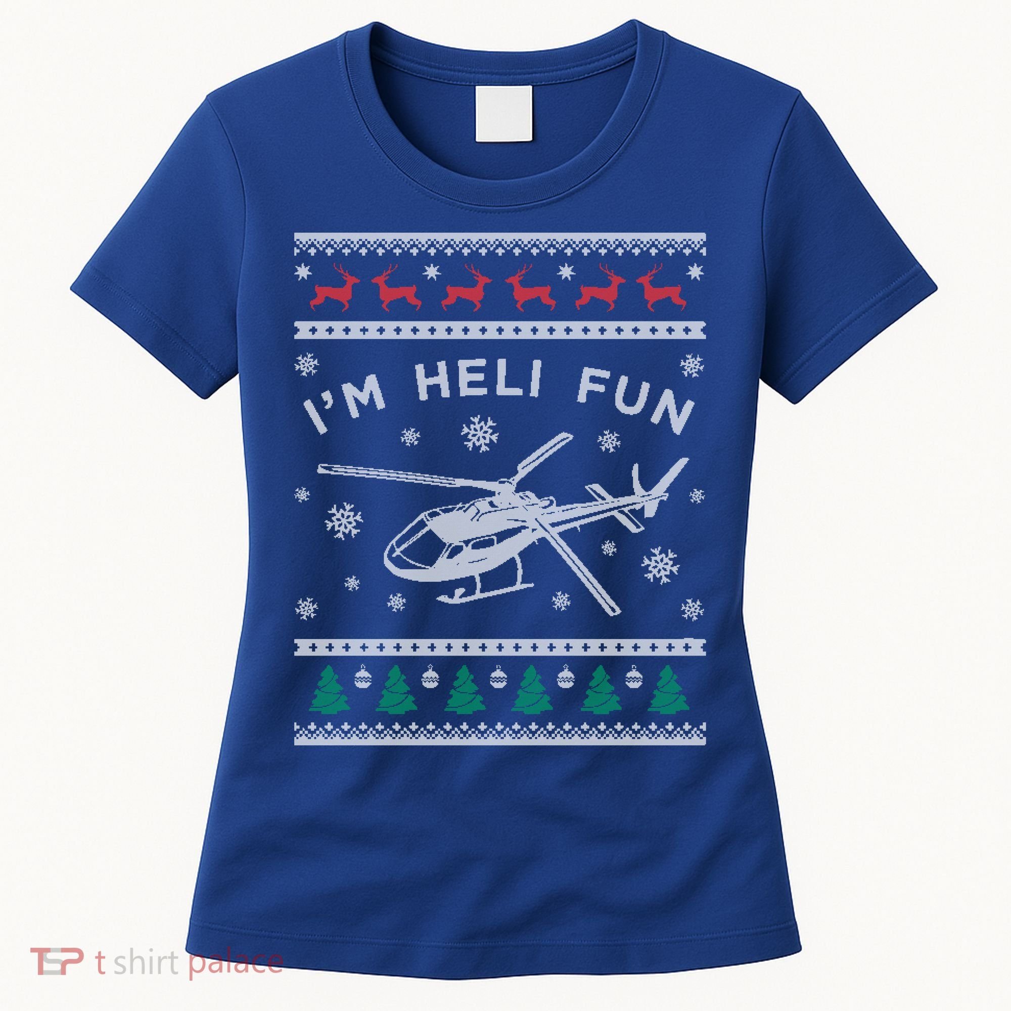 Helicopter Ugly Christmas Great Gift Fun Xmas Heli Gift Women's T-Shirt
