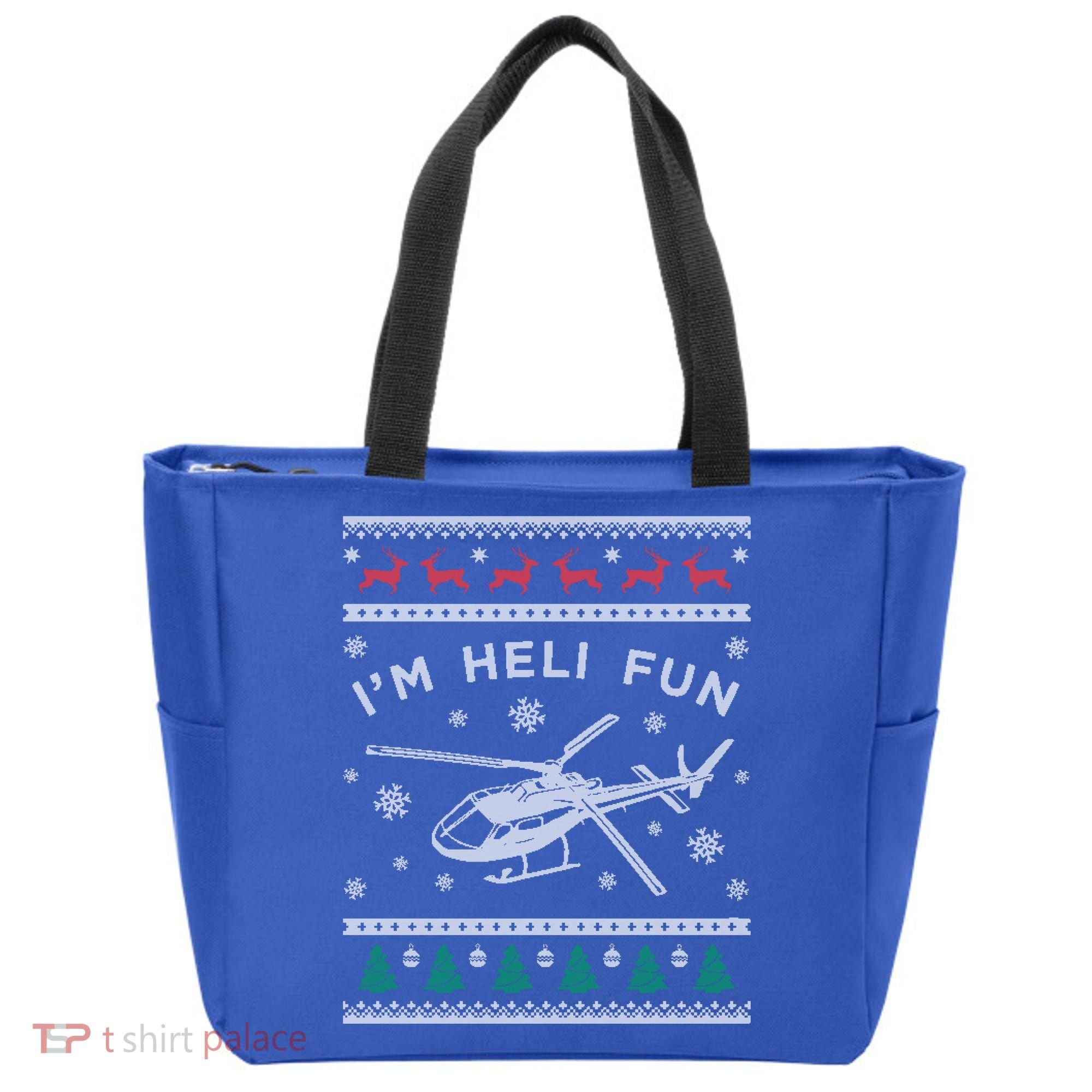 Helicopter Ugly Christmas Great Gift Fun Xmas Heli Gift Tote Bag