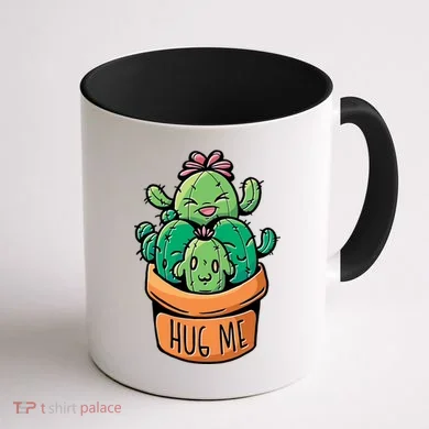 Hug Me Cactus Coffee Mug back