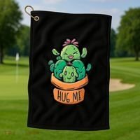 Hug Me Cactus Golf Towel thumb 1