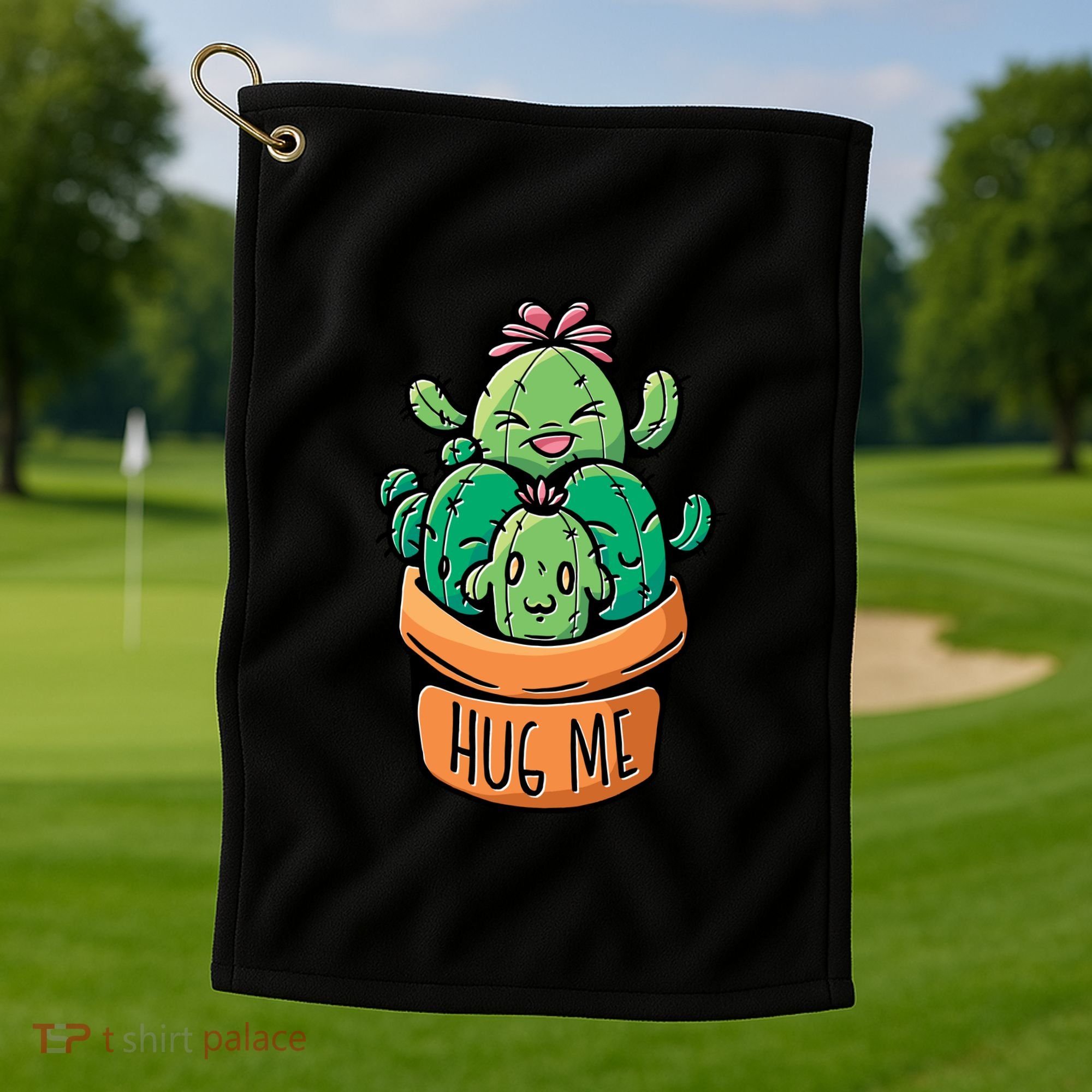 Hug Me Cactus Golf Towel