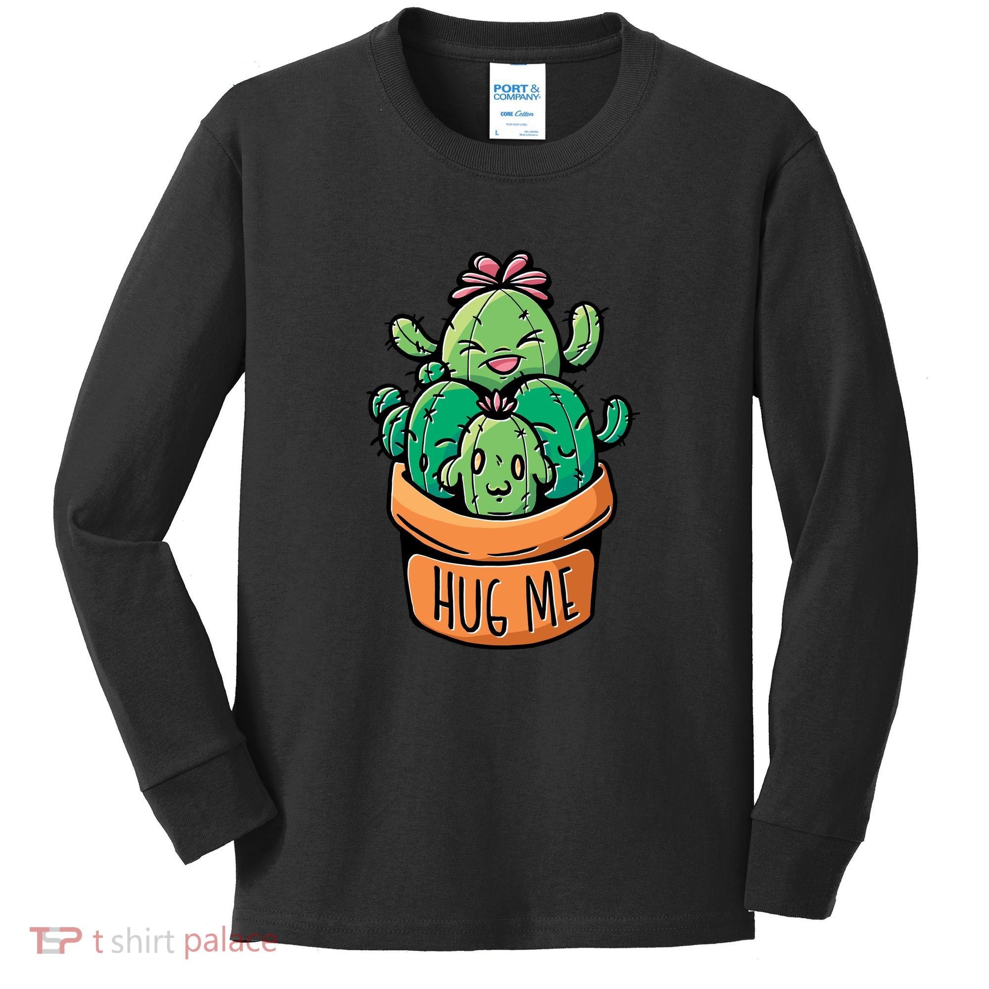 Hug Me Cactus Kids Long Sleeve Shirt