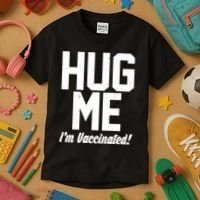 Hug Me I'm Vaccinated!  Kids T-Shirt thumb 3
