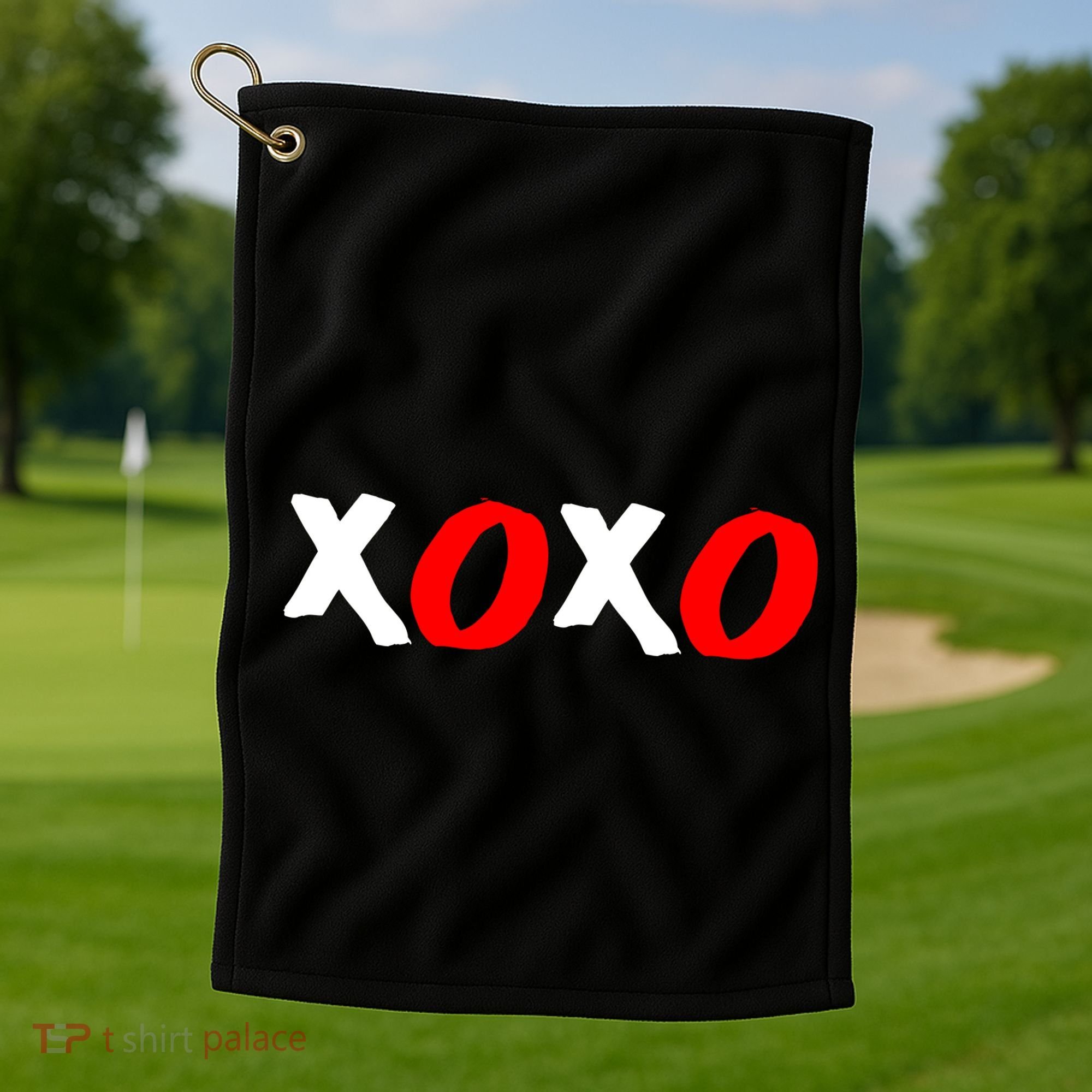 Hugs and Kisses XOXO Valentine's Day Golf Towel