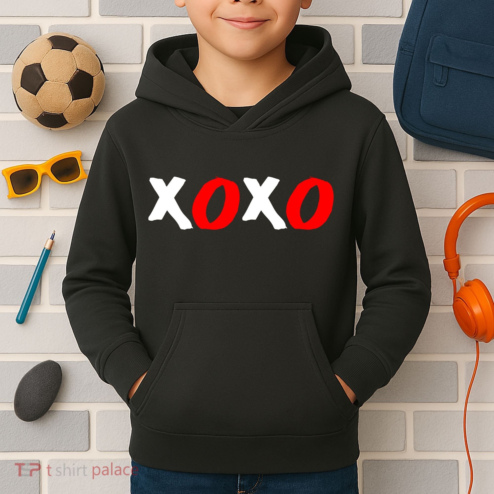Hugs and Kisses XOXO Valentine's Day Kids Hoodie