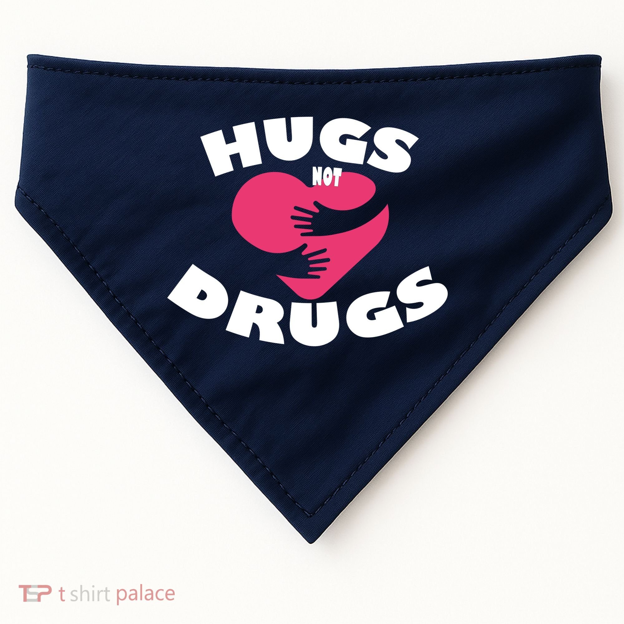 Hugs Not Drugs USA-Made Doggie Bandana