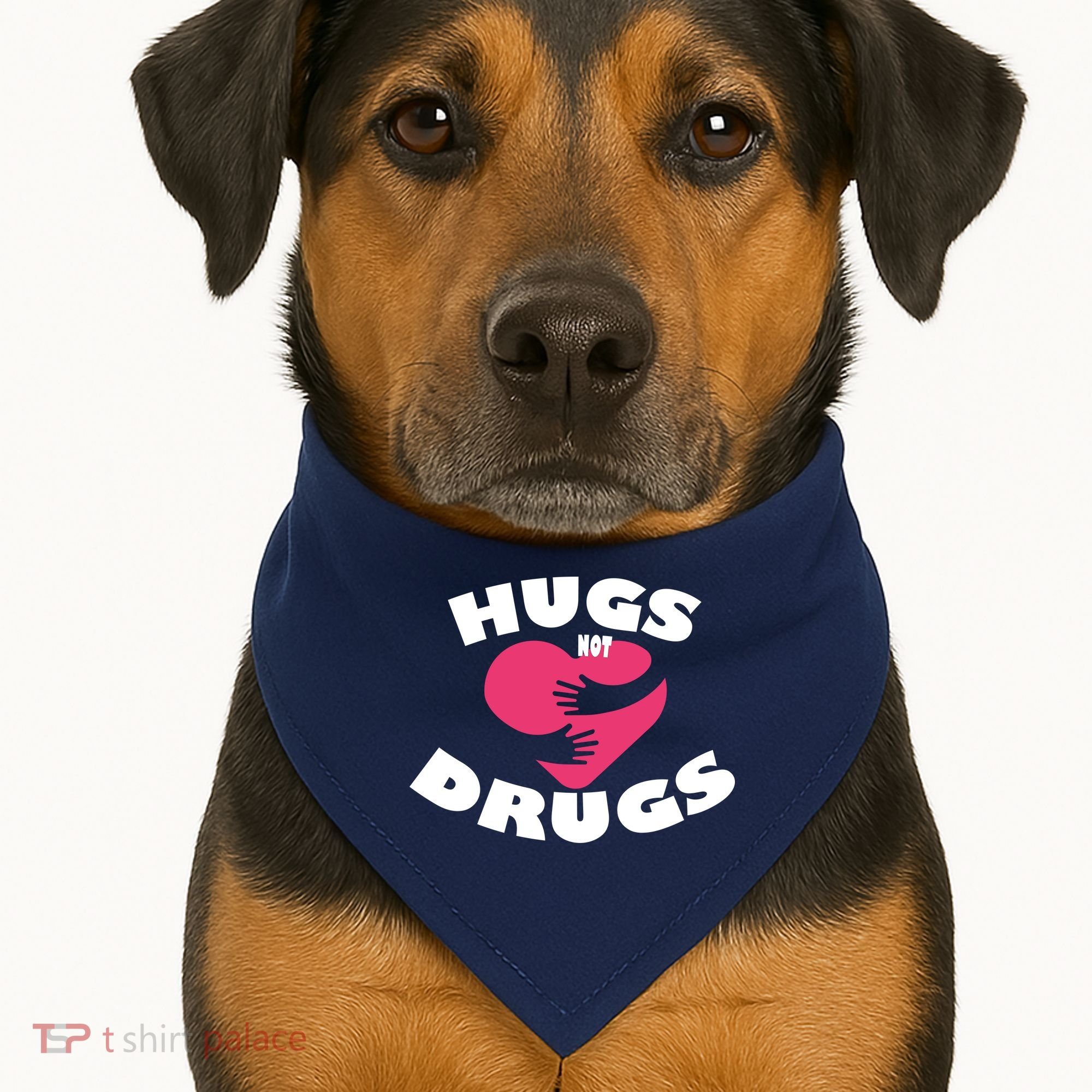Hugs Not Drugs USA-Made Doggie Bandana
