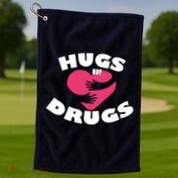 Hugs Not Drugs Golf Towel thumb 1