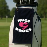 Hugs Not Drugs Golf Towel thumb 2