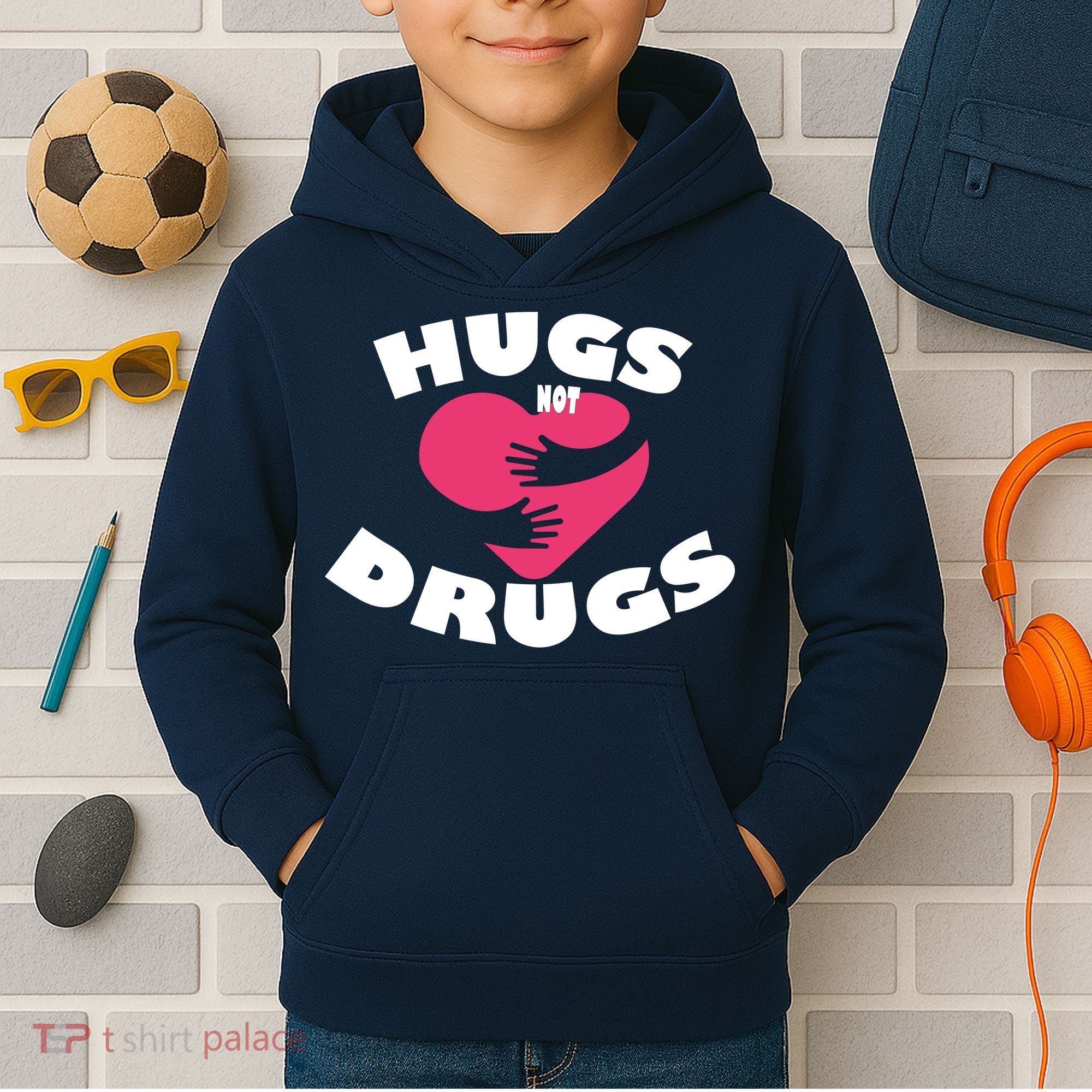 Hugs Not Drugs Kids Hoodie