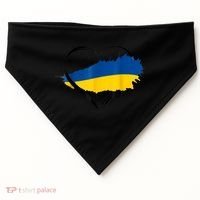 Heart Ukraine I Stand With Ukraine Ukrainian Flag Gift USA-Made Doggie Bandana thumb 0