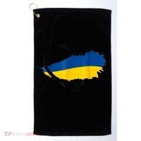 Heart Ukraine I Stand With Ukraine Ukrainian Flag Gift Golf Towel thumb 0