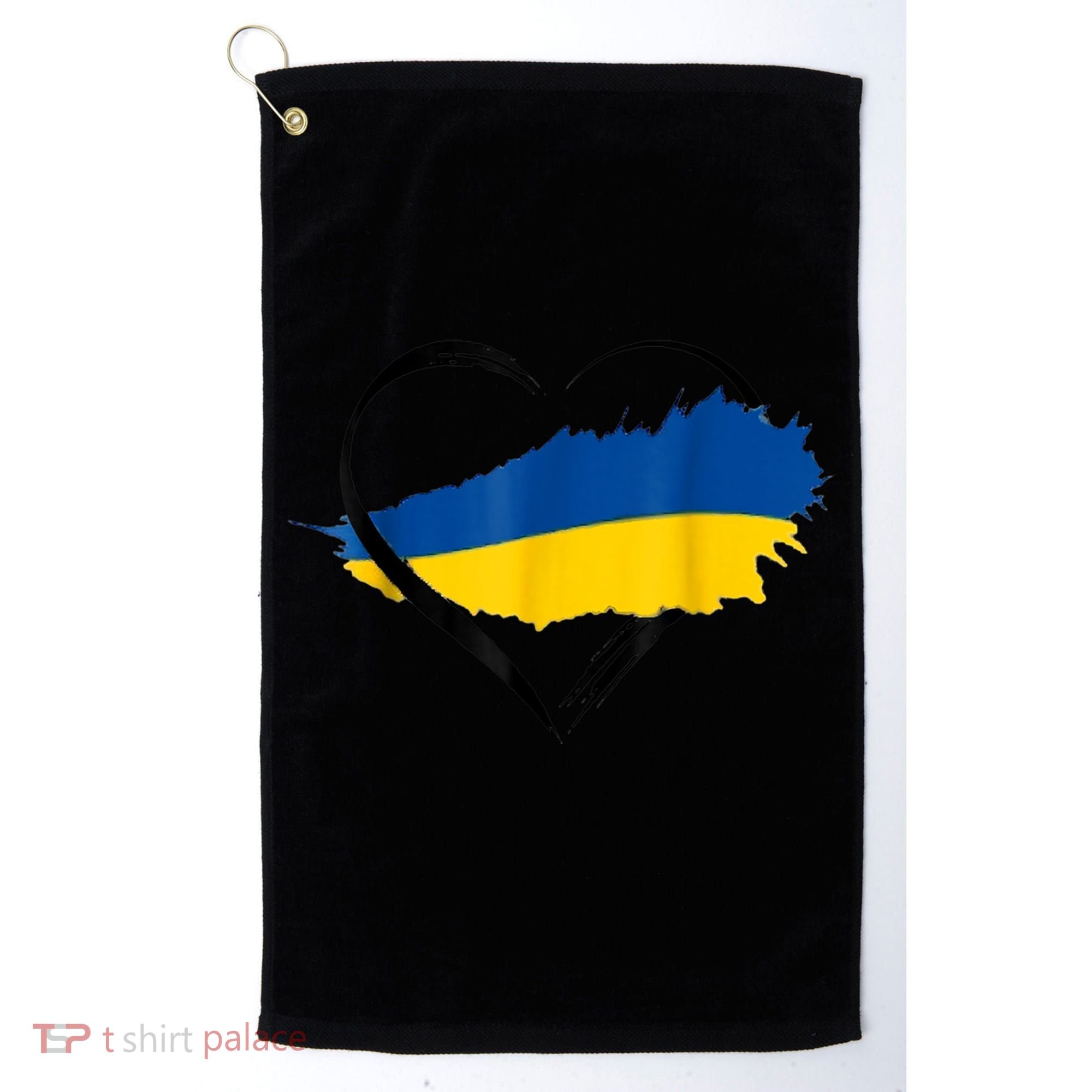 Heart Ukraine I Stand With Ukraine Ukrainian Flag Gift Golf Towel