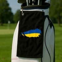 Heart Ukraine I Stand With Ukraine Ukrainian Flag Gift Golf Towel thumb 2