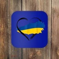 Heart Ukraine I Stand With Ukraine Ukrainian Flag Gift Coaster thumb 0
