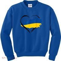 Heart Ukraine I Stand With Ukraine Ukrainian Flag Gift Kids Sweatshirt thumb 0
