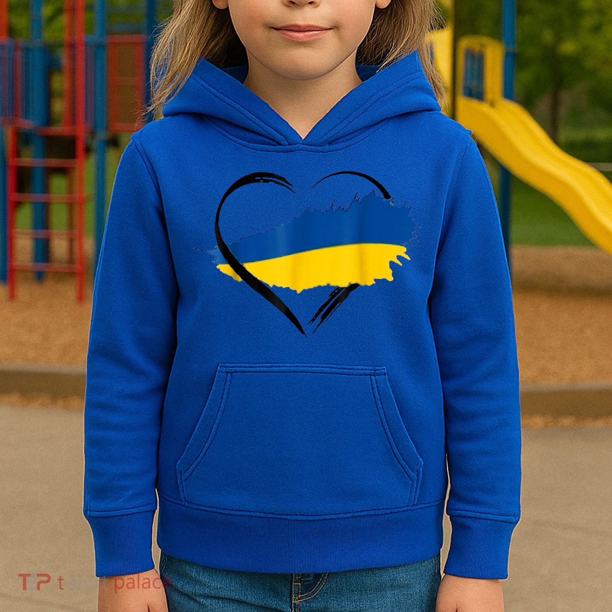 Heart Ukraine I Stand With Ukraine Ukrainian Flag Gift Kids Hoodie