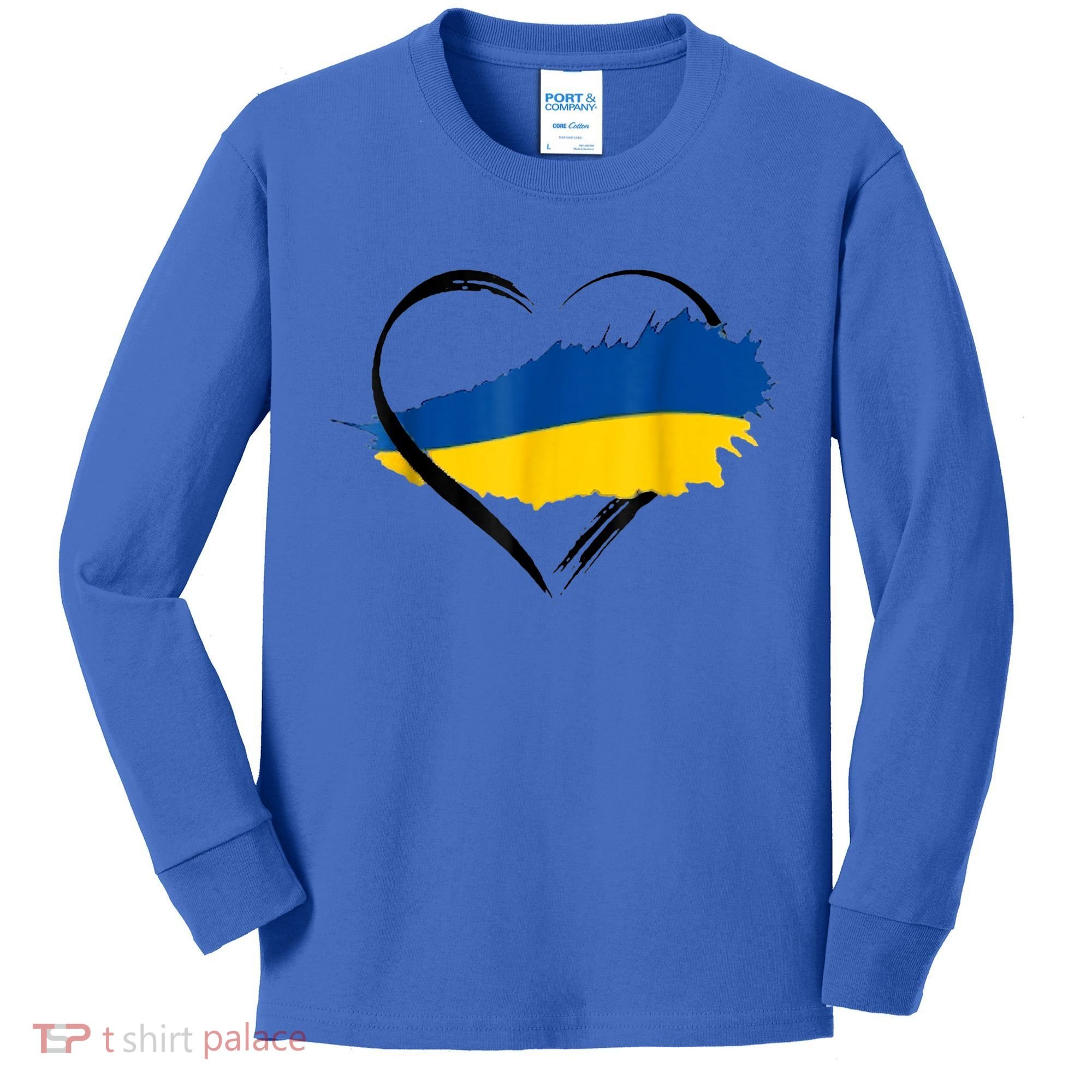 Heart Ukraine I Stand With Ukraine Ukrainian Flag Gift Kids Long Sleeve Shirt