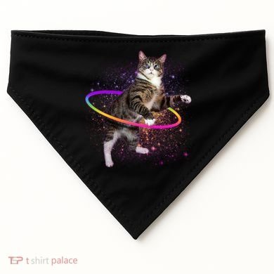 Hula Hoop Galaxy Cat USA-Made Doggie Bandana