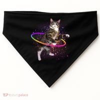 Hula Hoop Galaxy Cat USA-Made Doggie Bandana thumb 0