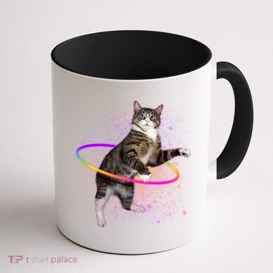 Hula Hoop Galaxy Cat Coffee Mug back
